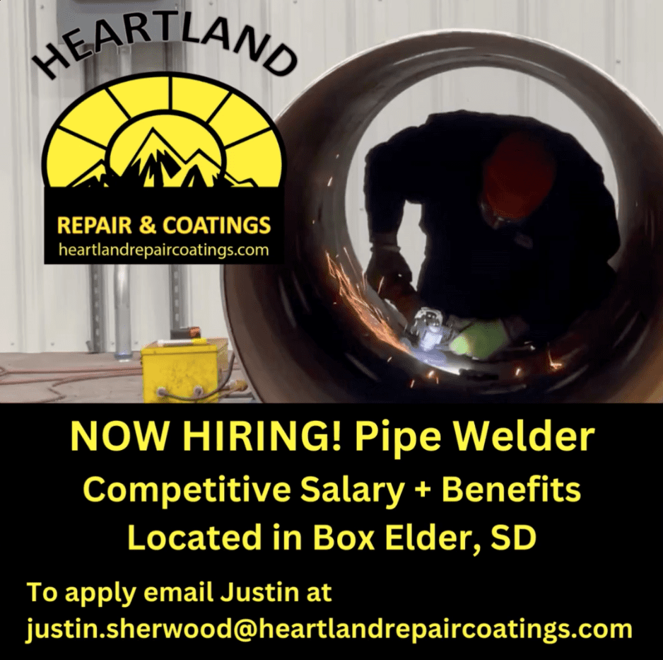 Heartland Repair & Coatings now hiring pipe welder